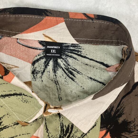 Hawaiian Manfinity Mens Shirt Short Sleeve Size XXL Vacation Tropical Aloha - Picture 3 of 8